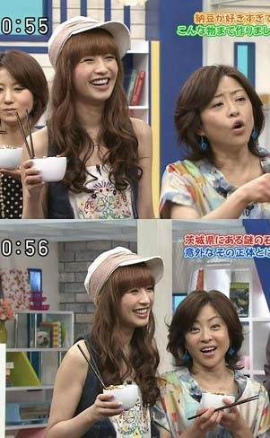 日本テレビ「DON!」で食事をするママタレ・優木まおみの画像